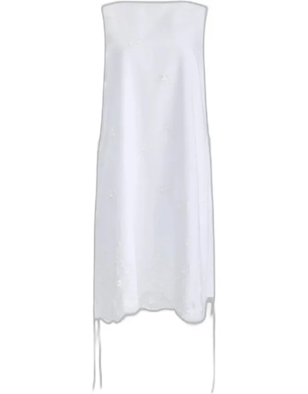 Floral Crochet Sleeveless Shift Dress