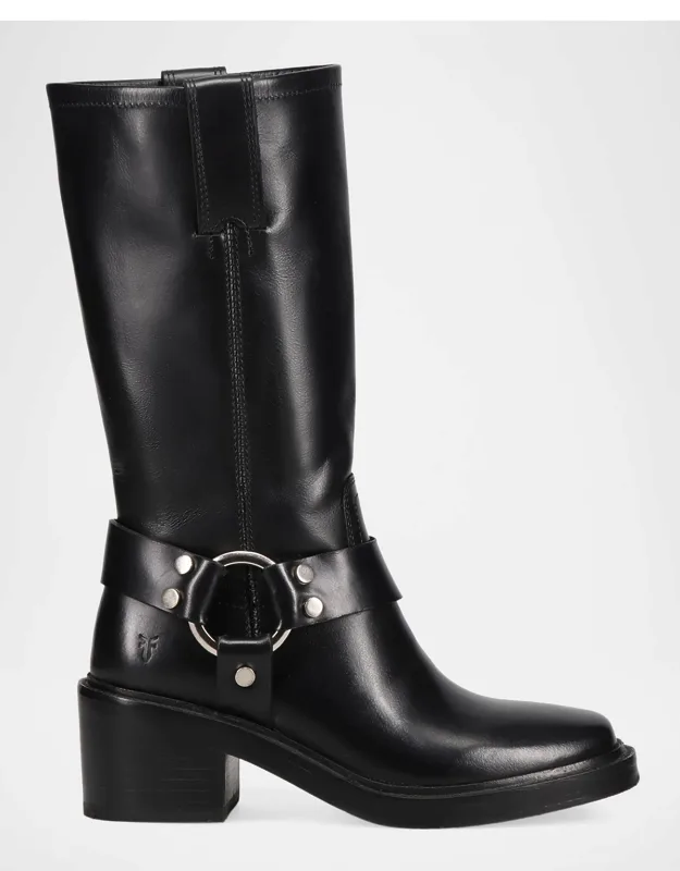 Harness Leather Mid-calf Boots