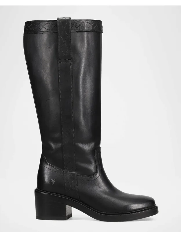 Leather Wide Calf Pull-on Boots