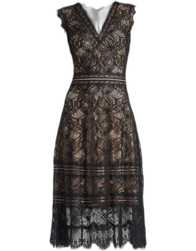 Lace Fit-and-flare Midi Dress