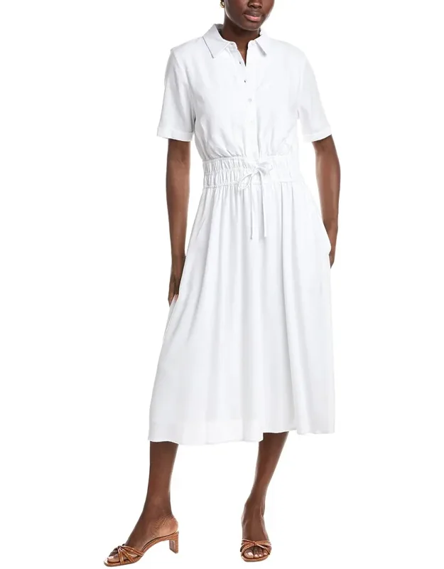 Linen-blend Midi Dress