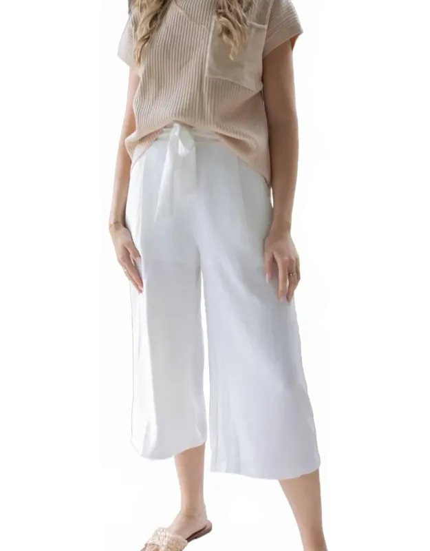 Easy Elegance Tie Waist Crop Pants