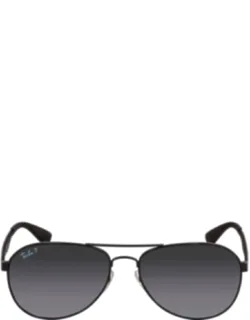Polarized Dark Grey Gradient Aviator Sunglasses