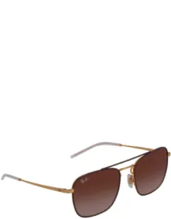 Brown Gradient Square Sunglasses