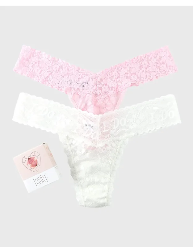 Low-rise Shimmer Lace Thongs
