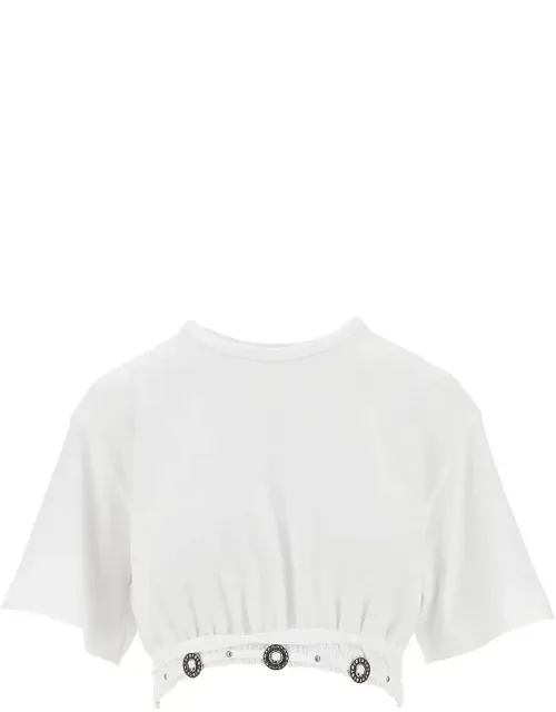 Cropped T-shirt With Texan Details