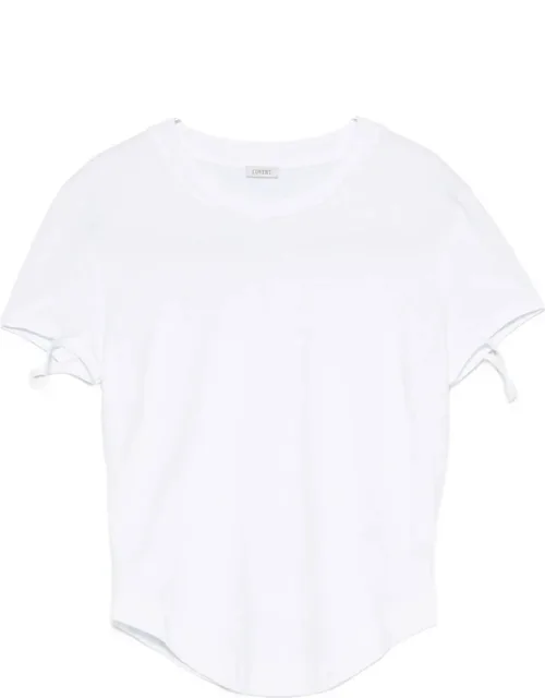 Tie-detail Curved-hem T-shirt