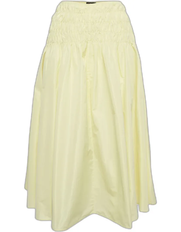 Taffeta Shirred Midi Skirt