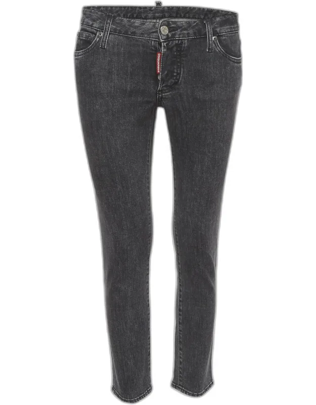 Black Denim Low Waist Jeans