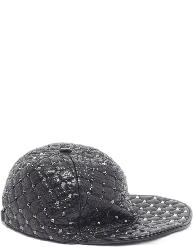 Leather Rockstud Cap