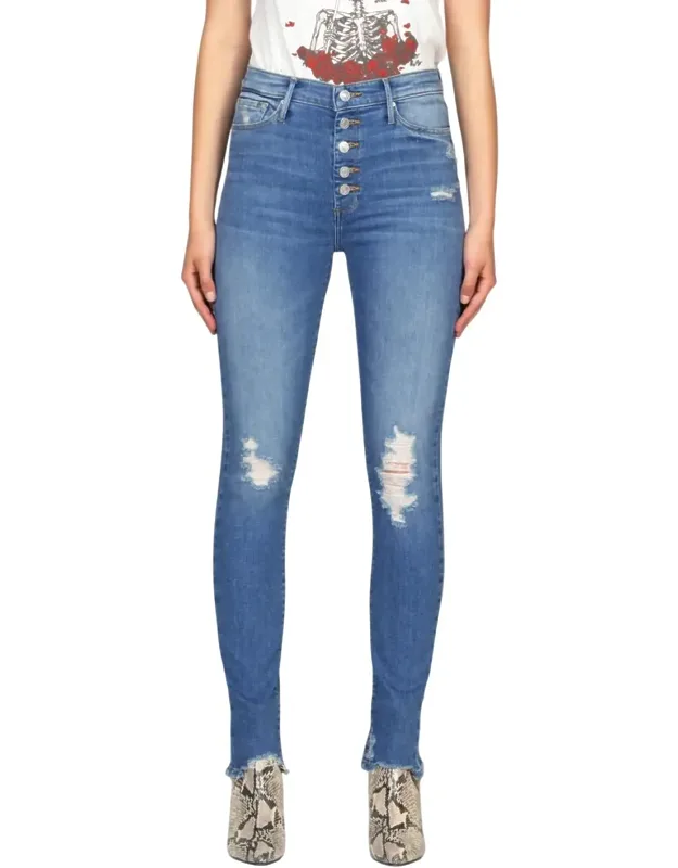 Distressed High Rise Skinny Jeans