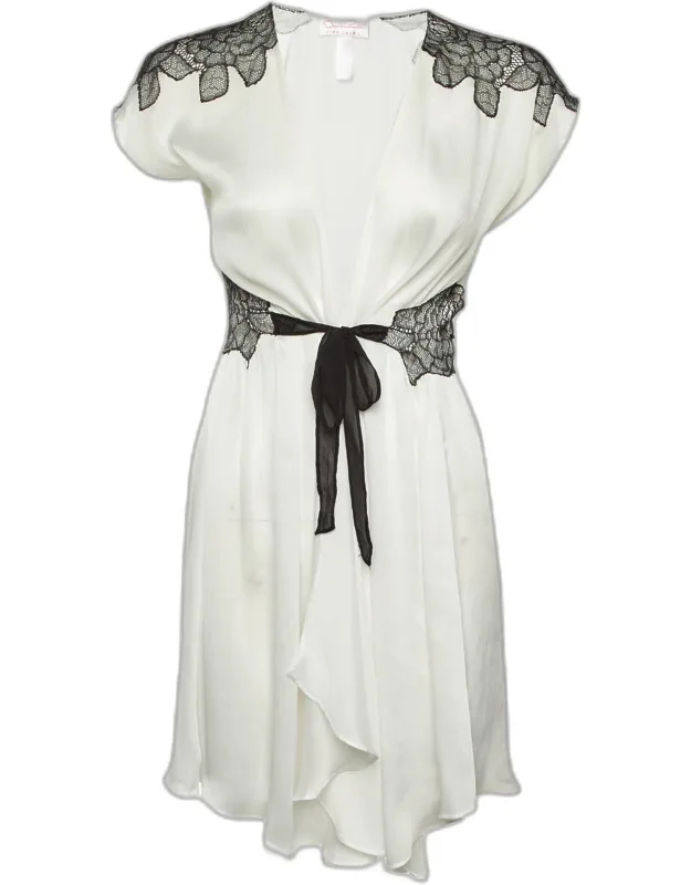 Chiffon Lace Trim Robe