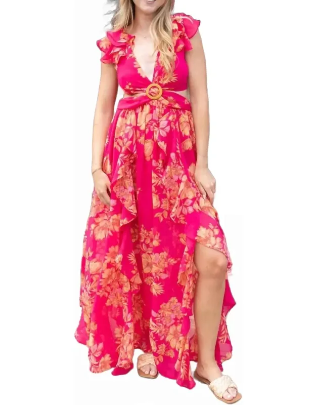 Somewhere On A Beach Deep V-neck Dress