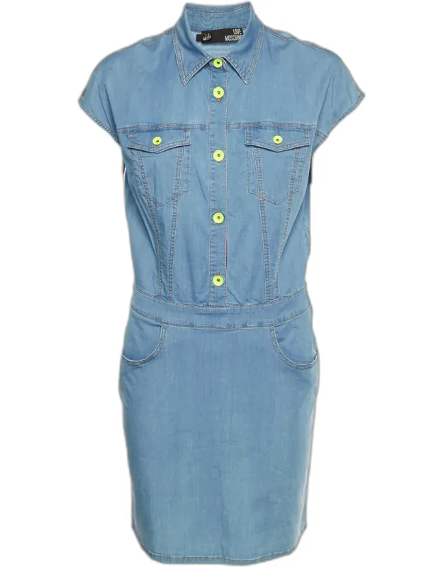 Denim Knee Length Shirt Dress