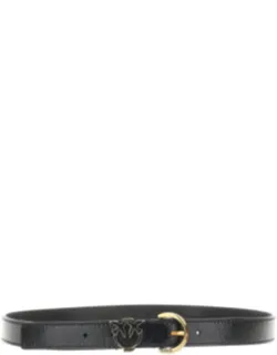 Grained Leather 'love Birds' Belt