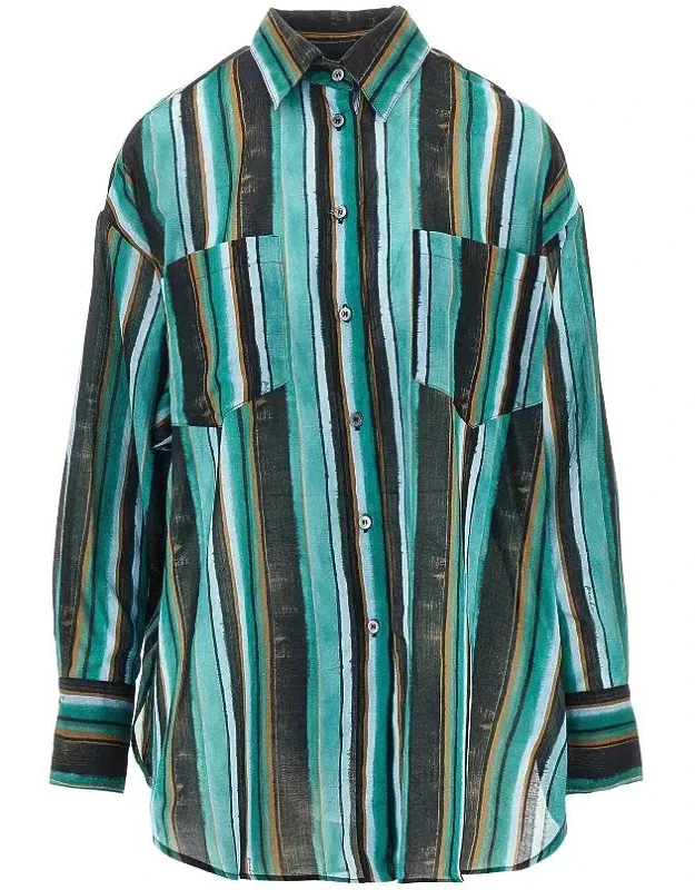 Striped Print Muslin Shirt