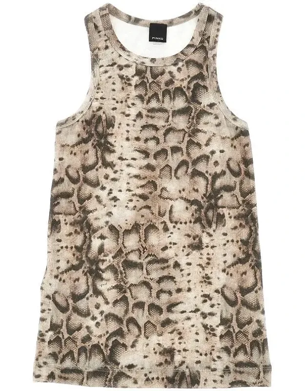 Animalier Print Ribbed Tank Top