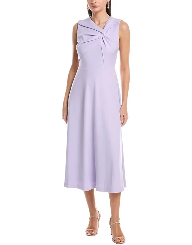 Twist Front A Line Modern Midi Dress