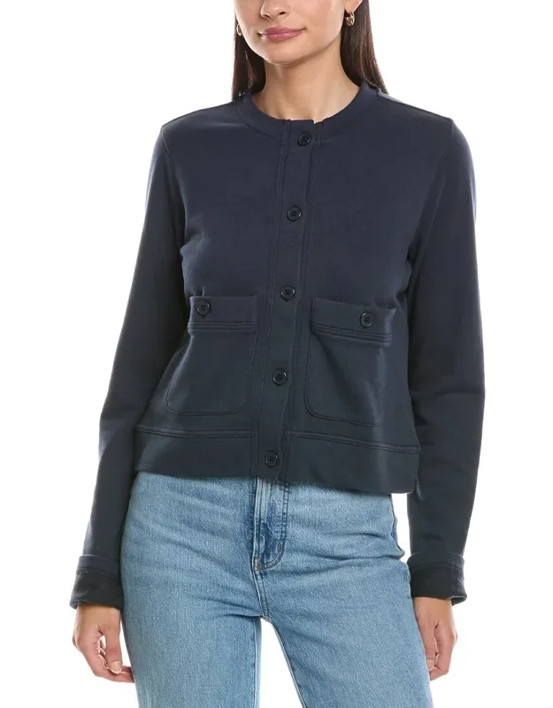 Terry Knit Collarless Jacket