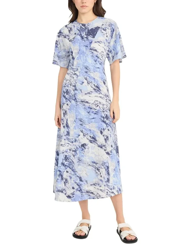Luxely Midi Dress With Center Back Zipper And Machine Washable Fabric