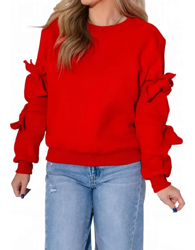 Put-together Tie Sleeve Sweatshirt