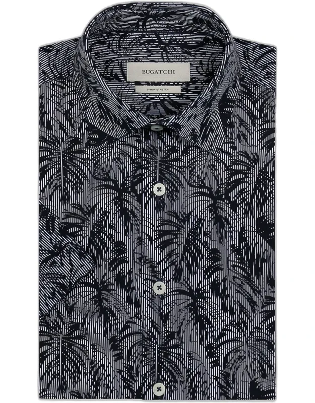 Miles Ooohcotton Stripe Leaf Short-sleeve Shirt