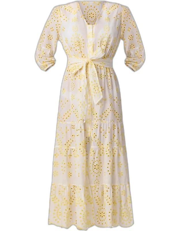 Cotton Broderie Anglaise Midi Dress