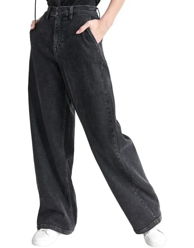 High Rise Blackout Wide Leg Jeans