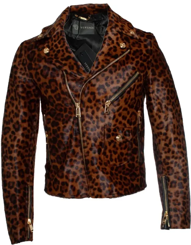 Ponyskin Leopard Biker Jacket Fw24