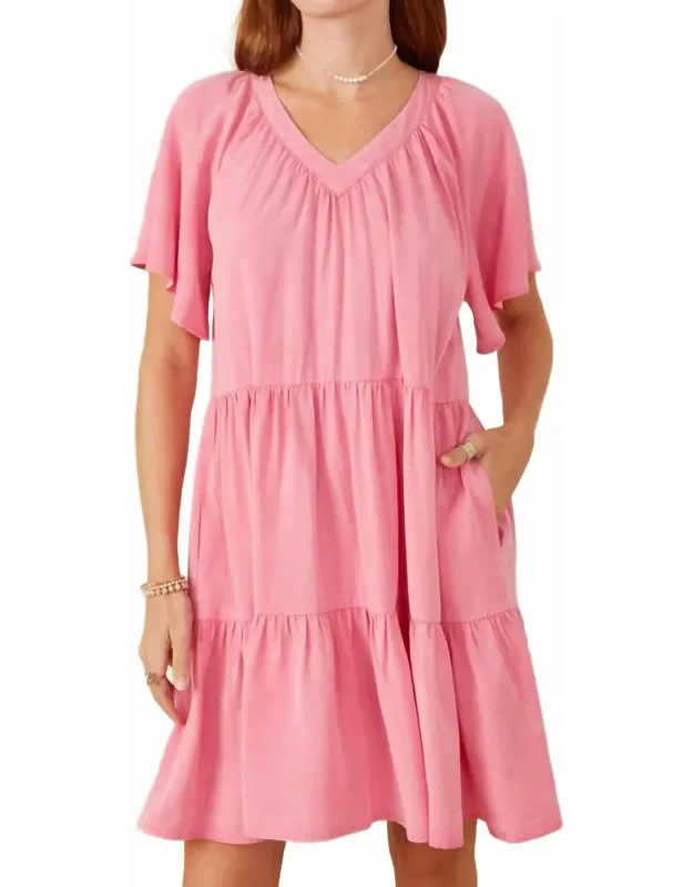 Tiered V-neck Dress