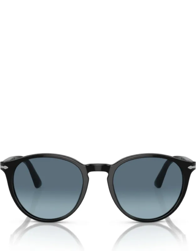 Rounded Acetate Sunglasses With Gradient Blue Lenses