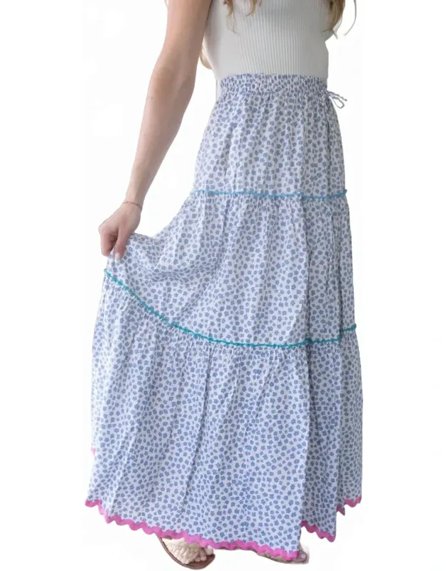 Seaside And Stripes Tiered Maxi Skirt