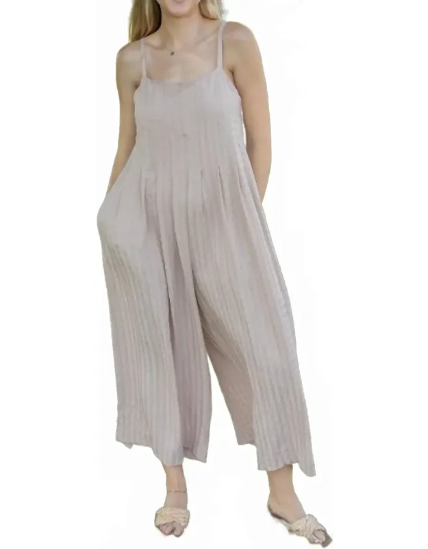 Sandy Shores Textured Sleeveless Jumpsuit