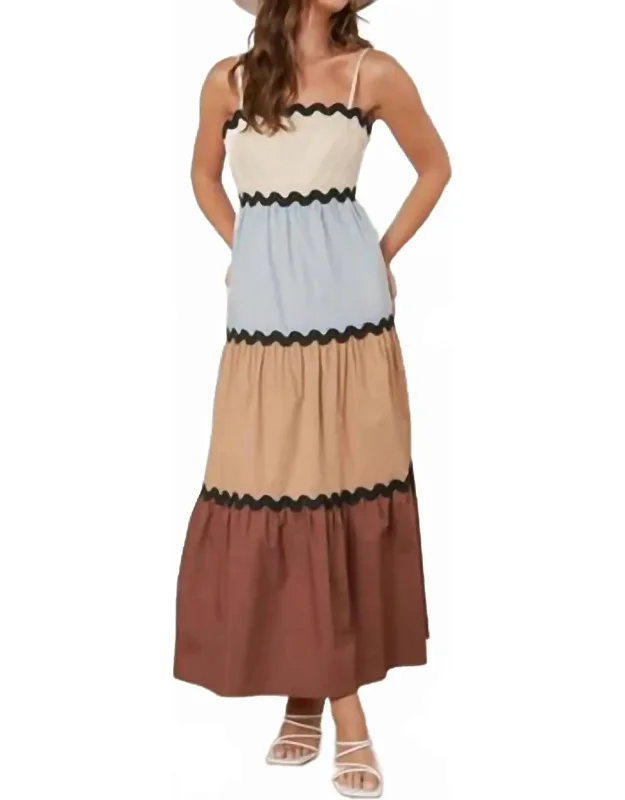 Colorblock Wave Maxi Dress