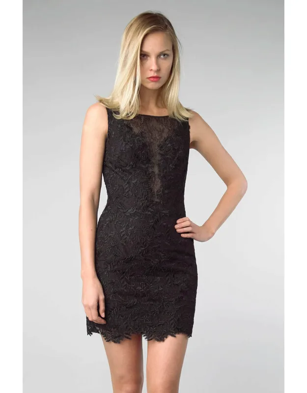 Floral Lace Sheath Cocktail Dress