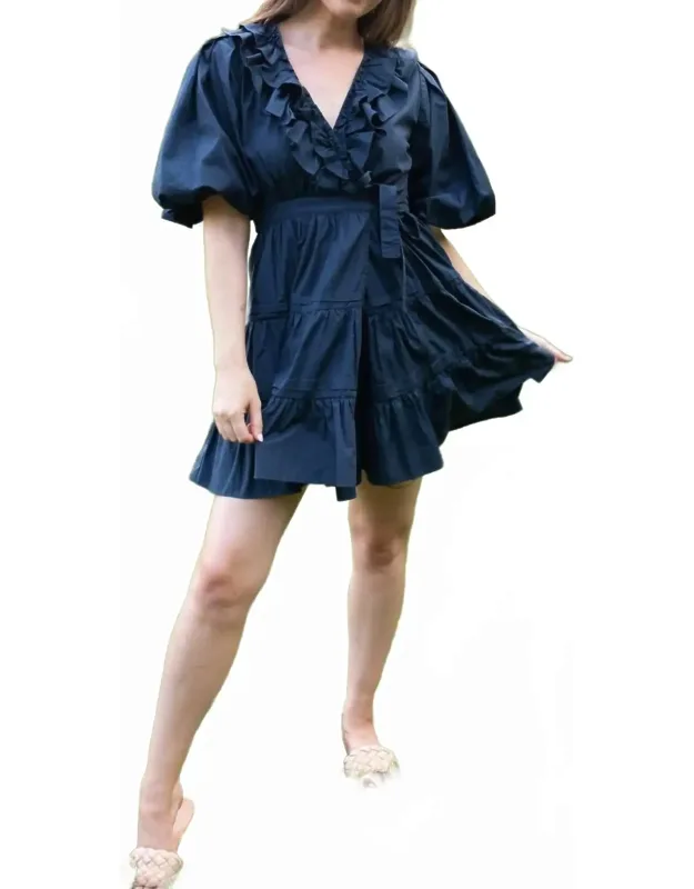 Sunlit Garden Tiered Wrap Mini Dress