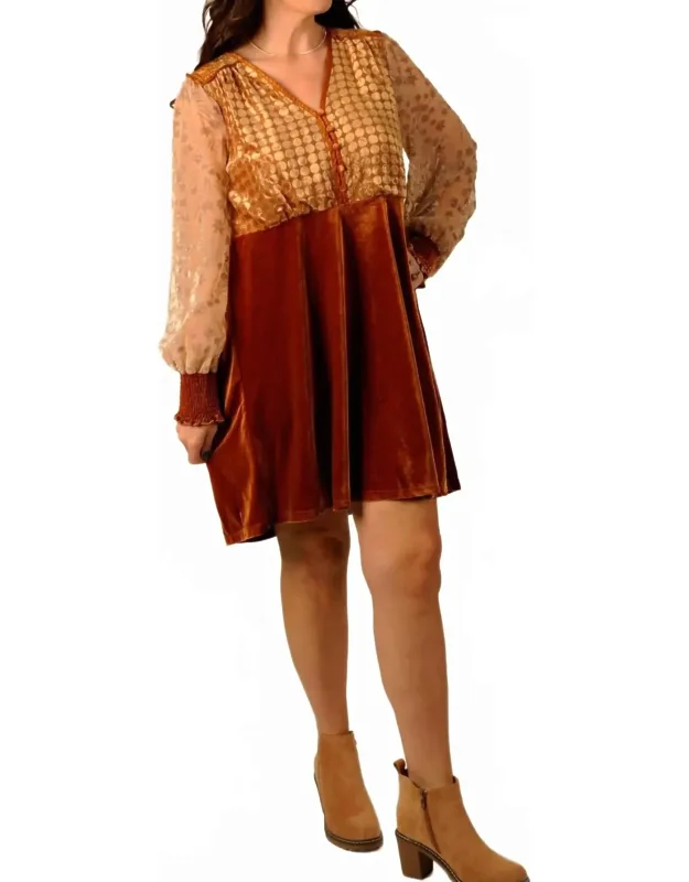 Velvet Mix Mini Dress