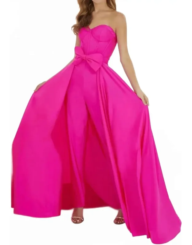 Stretch Jumpsuit With Detachable Skirt