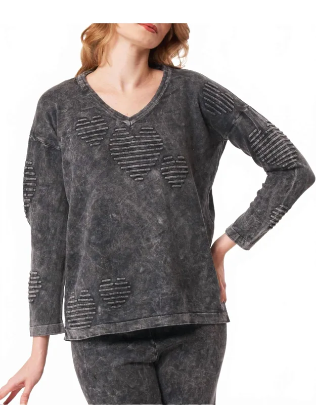 V-neck Heart Sweater