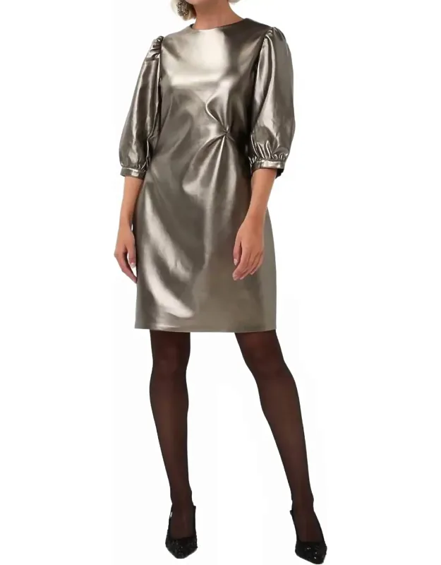 Crew Neck Zip Back Mini Dress