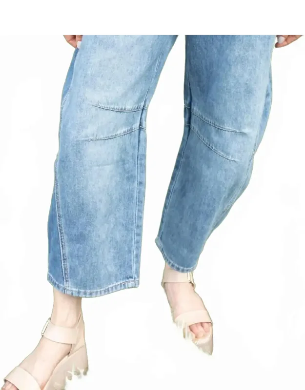 Wide Leg Barrel Denim Jeans