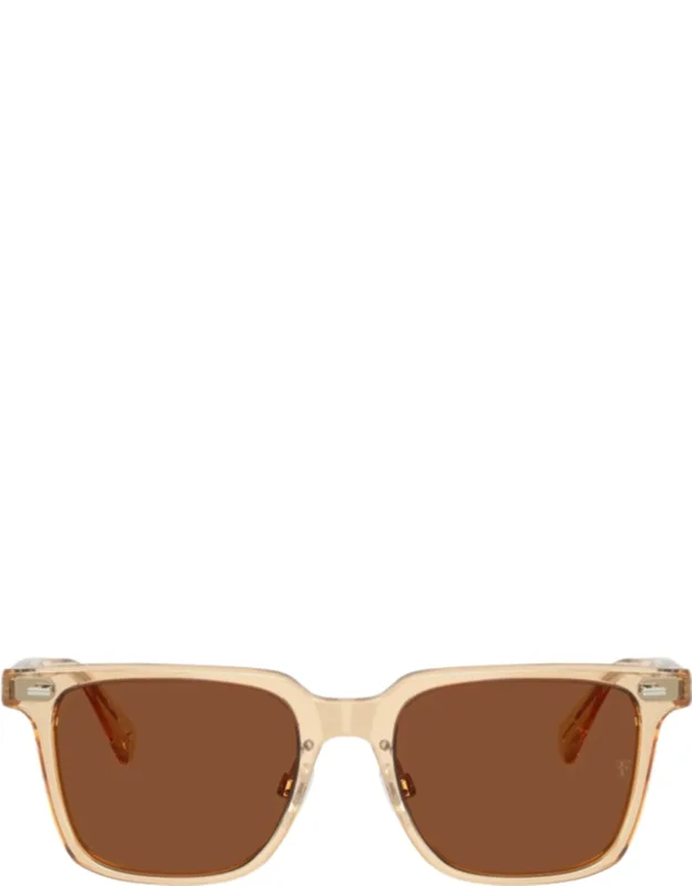 Translucent Acetate Square Sunglasses With Textured Temples
