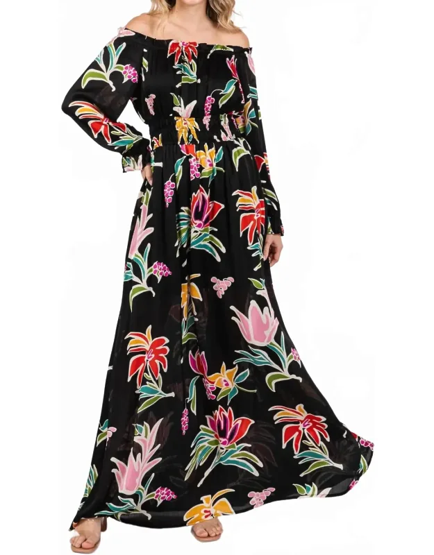 Bloom Off-the-shoulder Maxi Dress