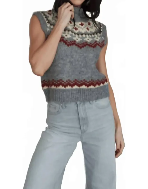 Fair Isle Knit Sweater Vest