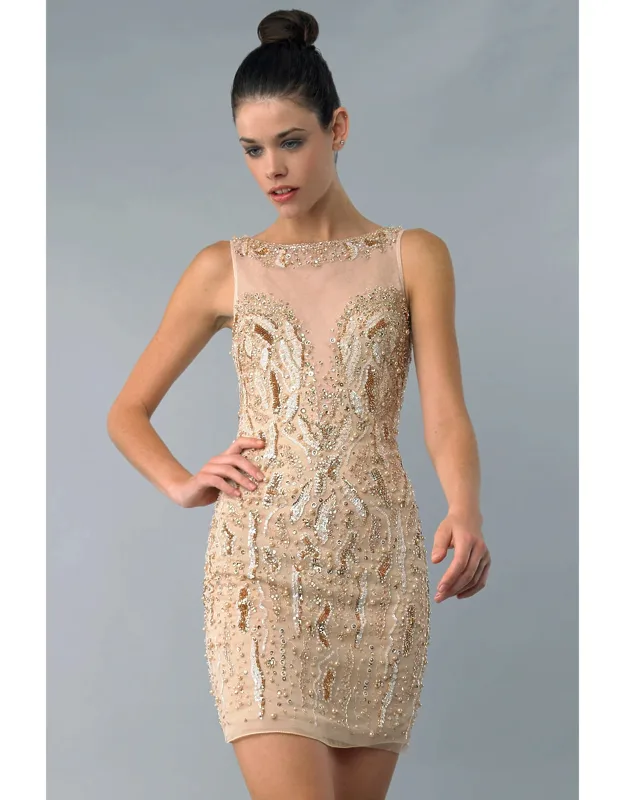 Embellished Pearl Cocktail Dress
