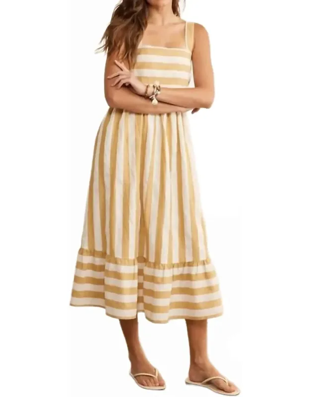 Striped Serenity Midi Dress