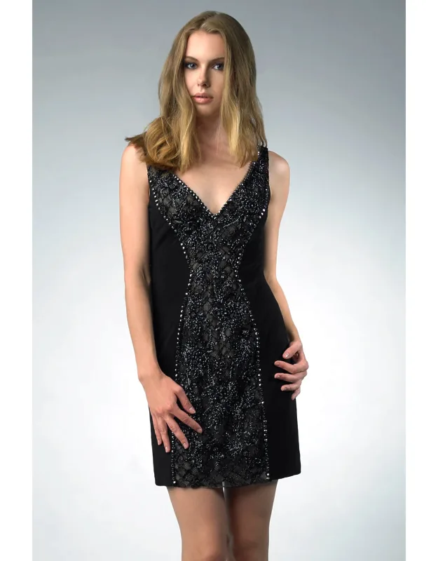 Sequined V-neck Cocktail Dress