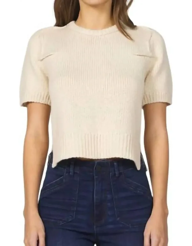 Short Sleeve Knit Sweater