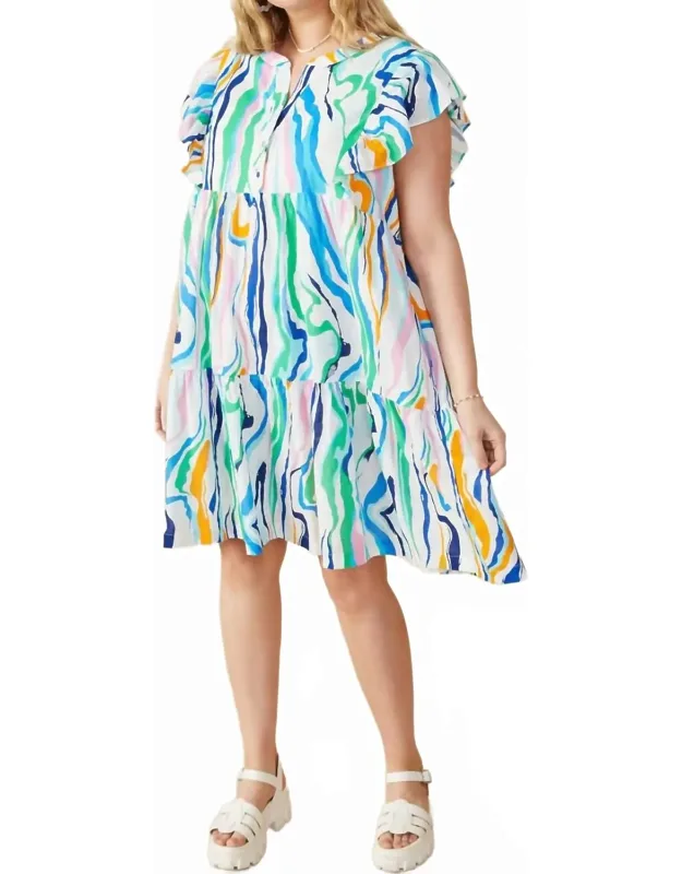 Ruffle Sleeve Mini Dress