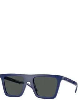 Sunglasses Square Full Rim, White Frame And Dark Grey Lens